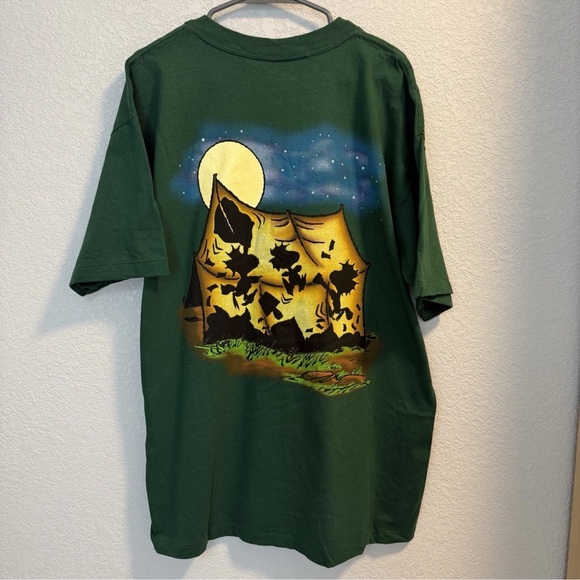 VINTAGE Peanuts Snoopy Happy Trails Woodstock hiking Graphic T-Shirt xL - Picture 9 of 14